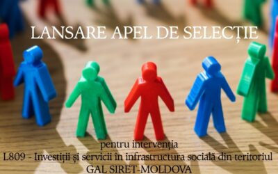 Lansare Intervenție L809 – Investiții și servicii în infrastructura socială din teritoriul GAL SIRET-MOLDOVA (numărul anunțului: 809/811/1/2/2026)